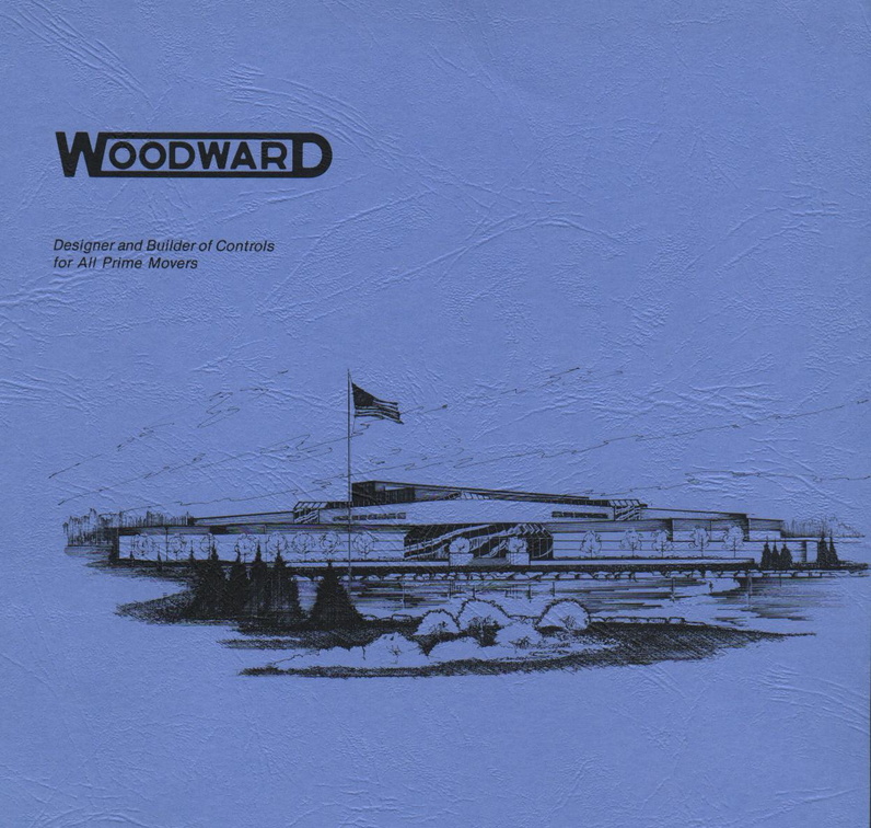 The cover of a Woodward product information folder.