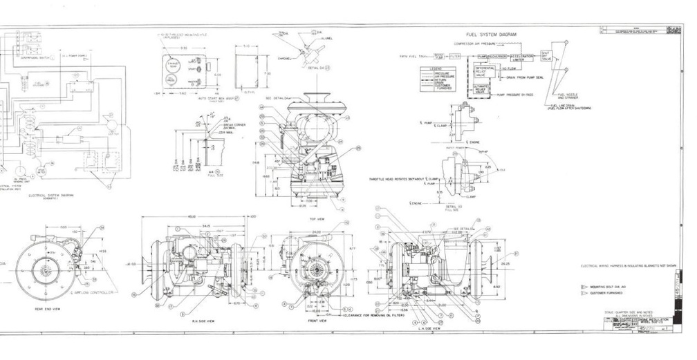 The BOEING MODEL 502 GAS TURBINE SCHEMATIC DRAWING. 2.