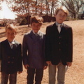 Brad, Jeff, and Austin on their lawn at 1214 Brookwood Road on April 10, 1970.