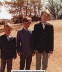 Brad, Jeff, and Austin on their lawn at 1214 Brookwood Road on April 10, 1970.