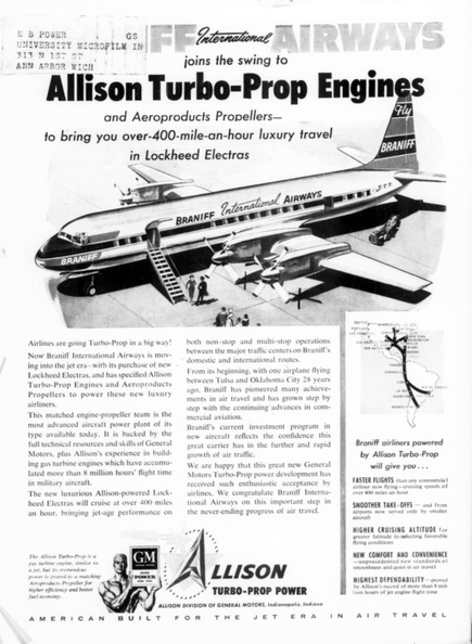 Allison Turbo-Prop Engines.