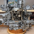 A Woodward CFM56-2 fuel control governor with cover removed showing a few of the components.