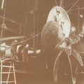 The massive 19 feet in diameter, 31 ton copper propeller on the QE2 ship.