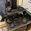 3.  The stove with a 7oz Point Special Lager Beer bottle.