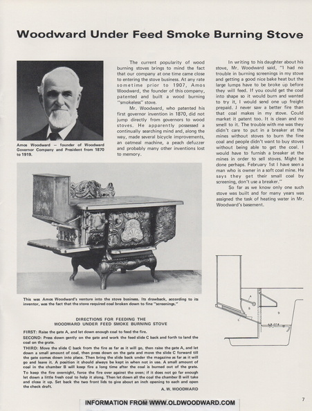 Woodward Under Feed Smoke Burning Stove.