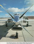 A Hartzell propeller on a Hustler business aircraft.