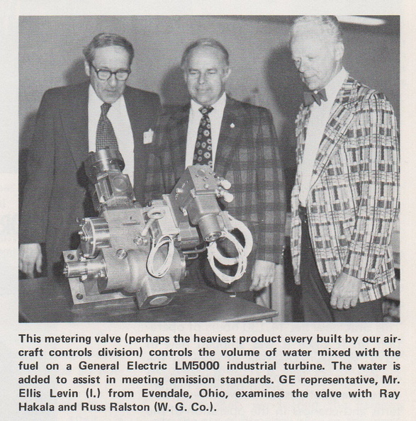 A massive Woodward metering valve for the LM5000 gas turbine engine