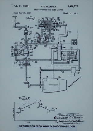 One of several Woodward jet engine governor patents for the development of the type CFM56 jet engine.