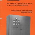 MECHANICAL CABINET ACTUATOR for governing hydraulic turbines.