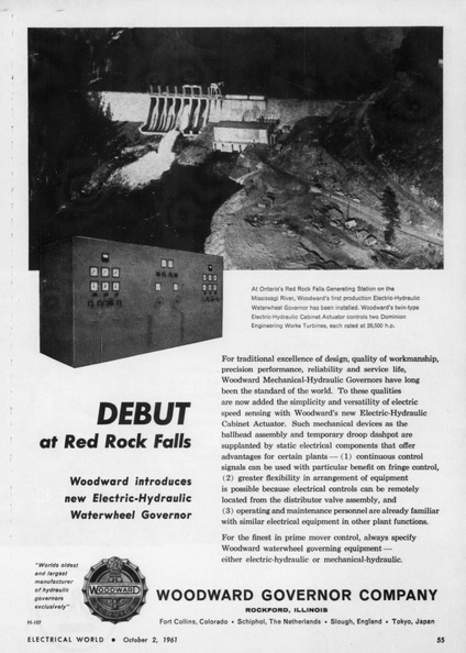 An ad for the first Woodward Electric-Hydraulic Turbine Waterwheel Governor, circa 1961..jpg