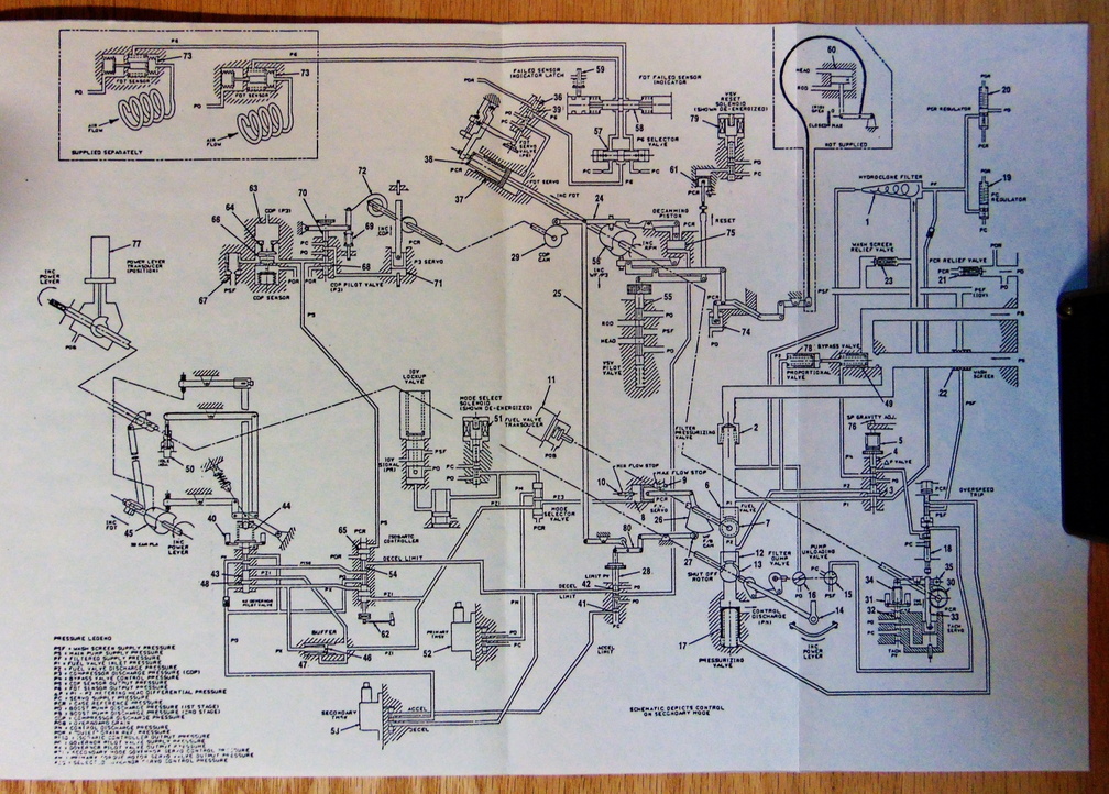 A Woodward F110 MEC schematic drawing.