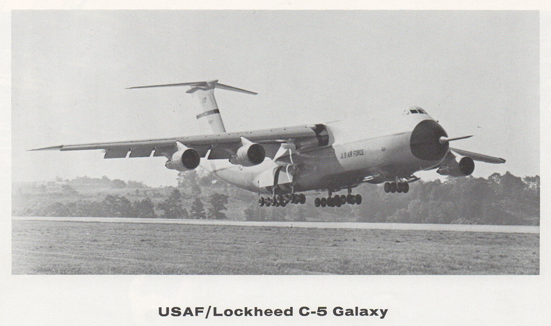 A massive Lockheed C-5 Galaxy aircraft.