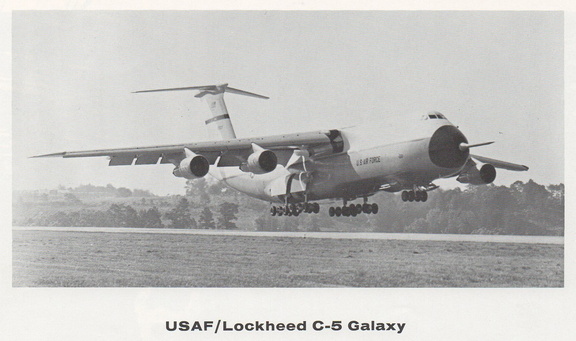 A massive Lockheed C-5 Galaxy aircraft.