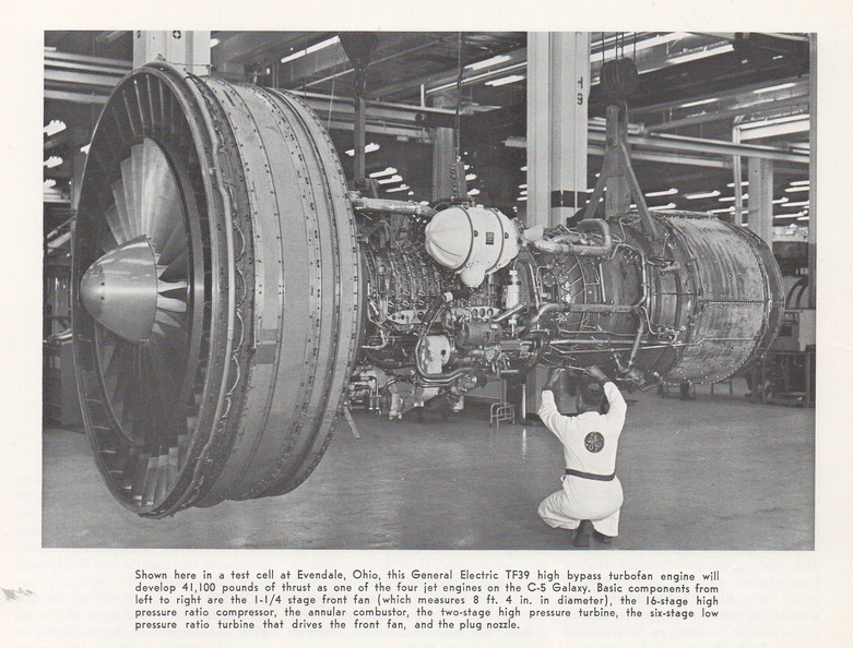 The GE TF39 gas turbine engine.