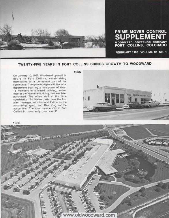 FEBRUARY 1980 PRIME MOVER CONTROL SUPPLEMENT.  WOODWARD IN FORT COLLINS SINCE 1955.