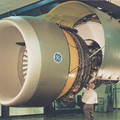 A massive General Electric CF6-80C2 jet engine.