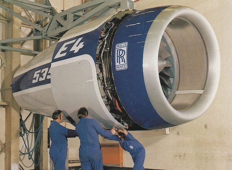 A massive Rolls-Royce RB-211-535E4 jet engine