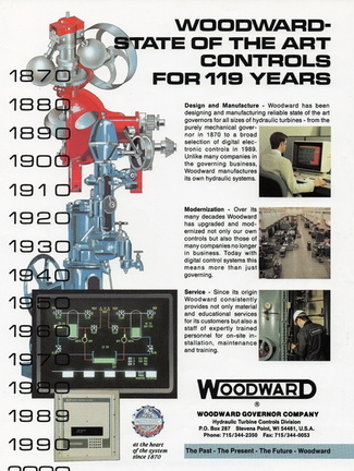WOODWARD STATE OF THE ART PRIME MOVER CONTROLS FOR 153 YEARS.