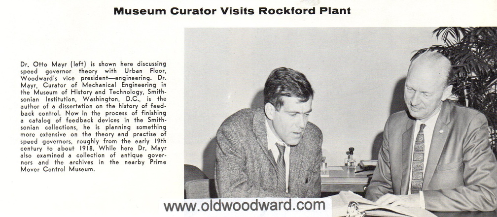 Museum Curator Visits Rockford Woodward Plant.