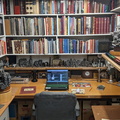Brad's reference library in the man cave.