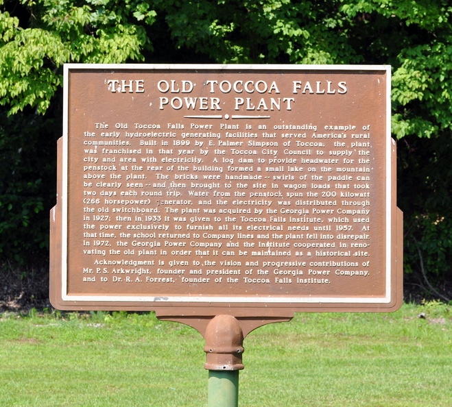 THE OLD TOCCOA FALLS HYDRO POWER PLANT HISTORY.