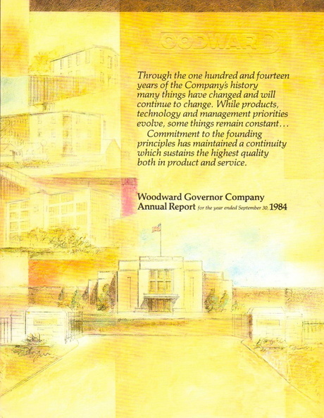 WOODWARD GOVERNOR COMPANY ANNUAL REPORT FOR 1984.