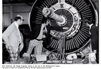 A massive G.E. CF6-50 gas turbine engine.