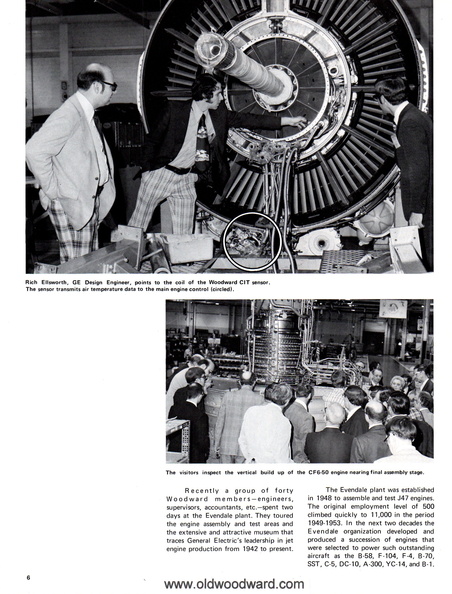 Looking at a G.E. CF6-50 jet engine on the assembly floor at the General Electric Company.