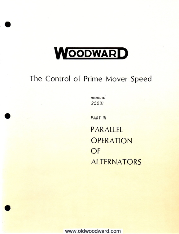 The Control of Prime Mover Speed history project.