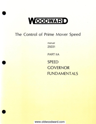Manual number 25031.  PART II - SPEED GOVERNOR FUNDAMENTALS.