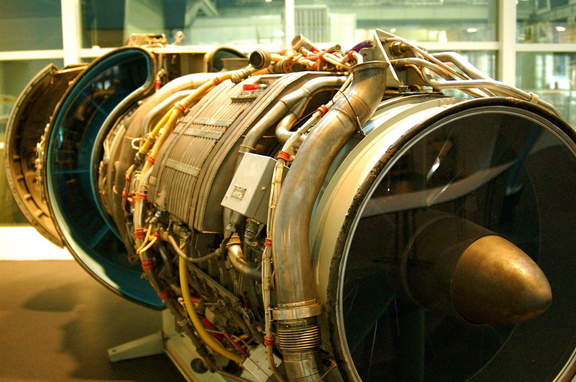 This is General Electric Company's CJ805 commercial gas turbine of the J79 jet engine.