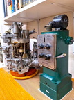 A Woodward UG8 type power plant diesel engine governor and a Woodward CFM56-2 jet engine fuel control on display.