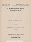 An original 1938 Hamilton Standard manual with the Woodward Governor Company's governor application.