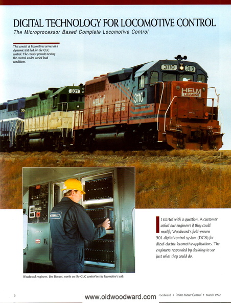 DIGITAL WOODWARD TECHNOLOGY FOR LOCOMOTIVE CONTROL.