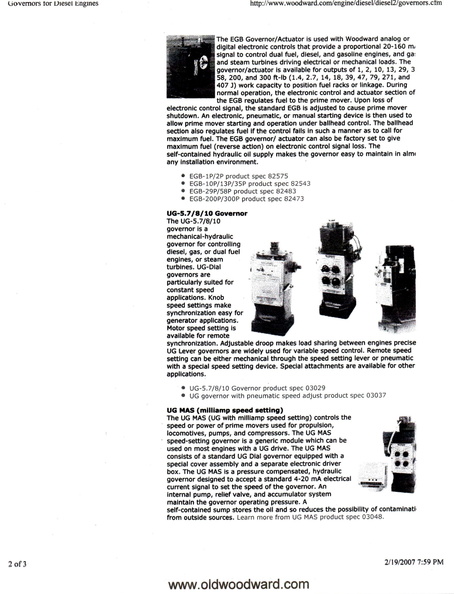 Woodward Legacy Governors for Diesel Engines.  Page 2.