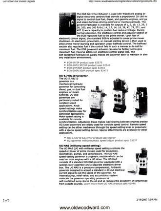Woodward Legacy Governors for Diesel Engines.  Page 2.