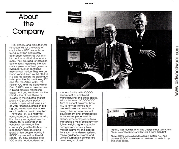 The HSC Company purchased by the Woodward Governor Company