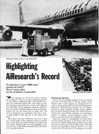 AiResearch Manufacturing Company history.
