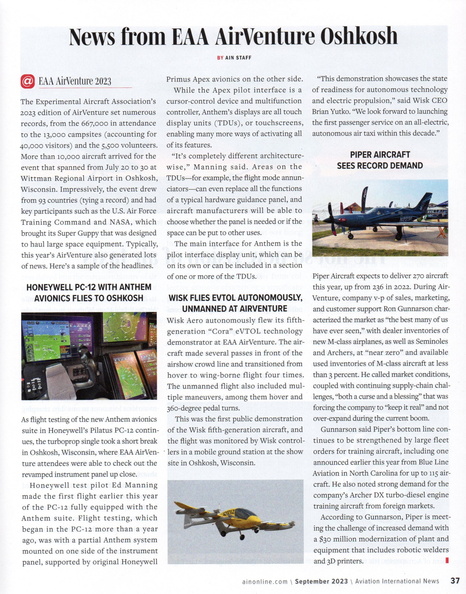 News from EAA AirVenture Oshkosh 2023.