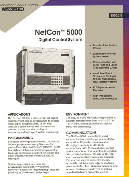 The Woodward NetCon 5000 Digital Control System.
