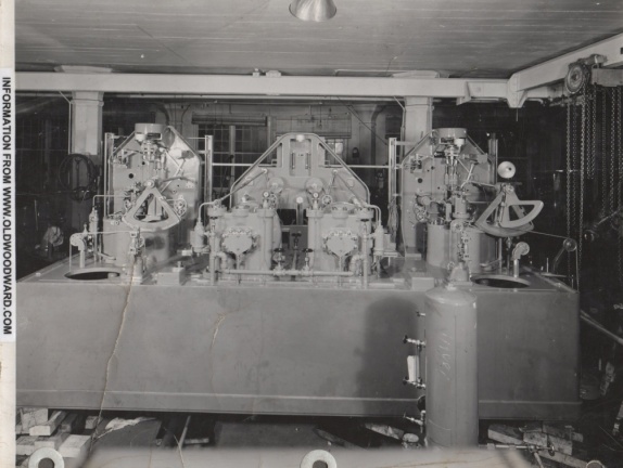 A Woodward Twin Cabinet Actuator Governor system on the factory floor on Mill Street in 1939.