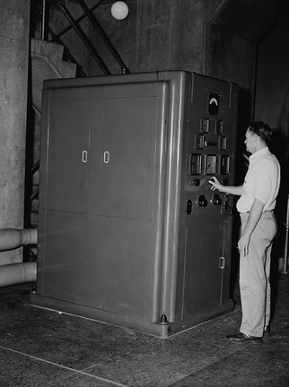 One of the Woodward Cabinet Actuator Governor units in the Hoover Dam Powerhouse.