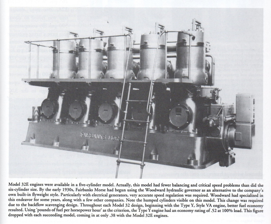 The Fairbanks Morse Model 32E engines began using Woodward Hydraulic governors (type IC).  Governor is on the right end of the engine.