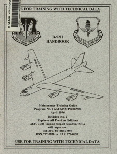 B-52H Aircraft Handbook.