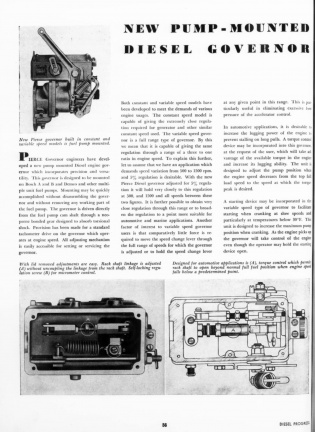 A new Pierce diesel engine governor for 1947.