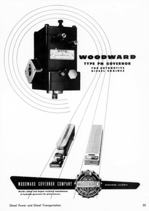 A Woodward PM Type Governor advertisement from 1952.