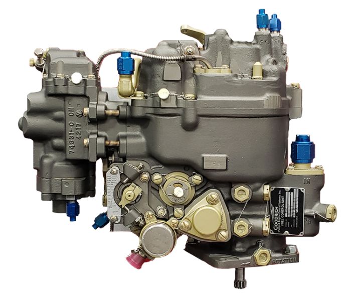 A gas turbine fuel control for the Huey-helicopter application.