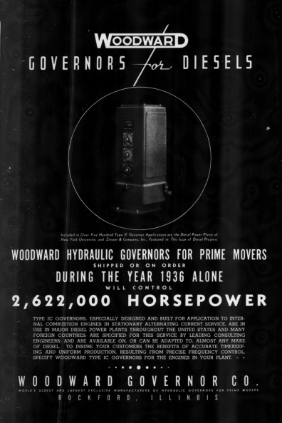 WOODWARD HYDRAULIC GOVERNORS FOR PRIME MOVERS.