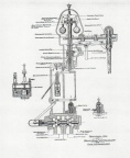 Elmer Woodward's hydraulic water wheel governor from patent number 1,106,434, circa 1914.