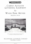 WOODWARD CABINET ACTUATOR GOVERNING EQUIPMENT FOR WATER PRIME MOVERS.